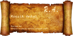 Roszik Antal névjegykártya